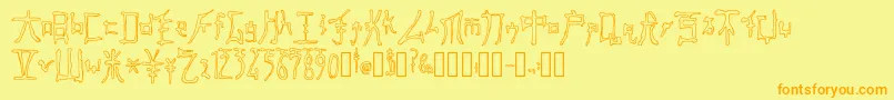 FastMonkInkOutline Regular Font – Orange Fonts on Yellow Background