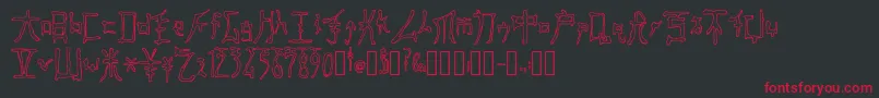 フォントFastMonkInkOutline Regular – 黒い背景に赤い文字