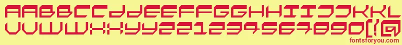FASTO   -fontti – punaiset fontit keltaisella taustalla