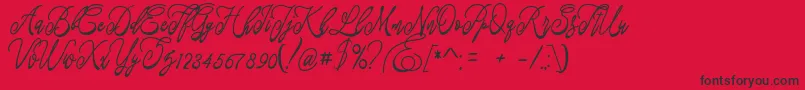 Fonte Fastter – fontes pretas em um fundo vermelho