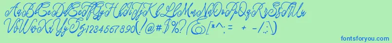 Шрифт Fastter – синие шрифты на зелёном фоне