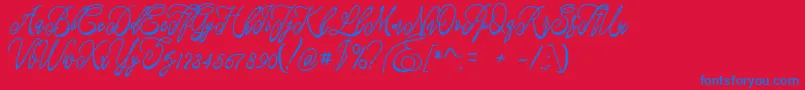 Fastter Font – Blue Fonts on Red Background