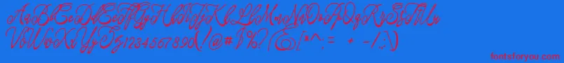 Fastter Font – Red Fonts on Blue Background