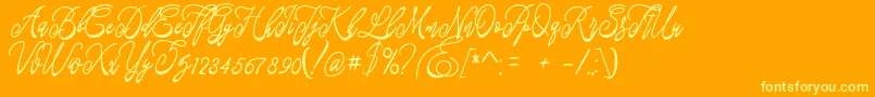 Fastter Font – Yellow Fonts on Orange Background