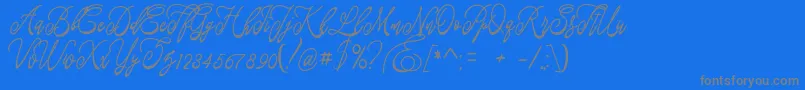 Fastter-Schriftart – Graue Schriften auf blauem Hintergrund