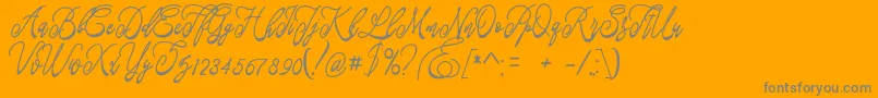 Fastter-Schriftart – Graue Schriften auf orangefarbenem Hintergrund