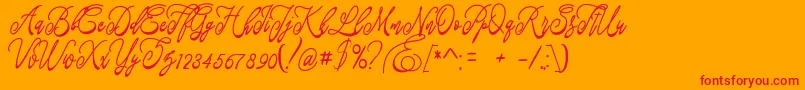 fuente Fastter – Fuentes Rojas Sobre Fondo Naranja