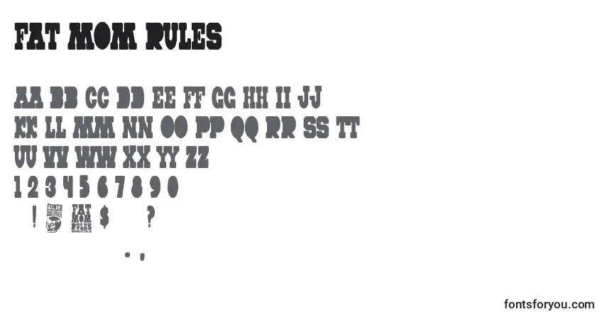 Fuente Fat Mom Rules - alfabeto, números, caracteres especiales