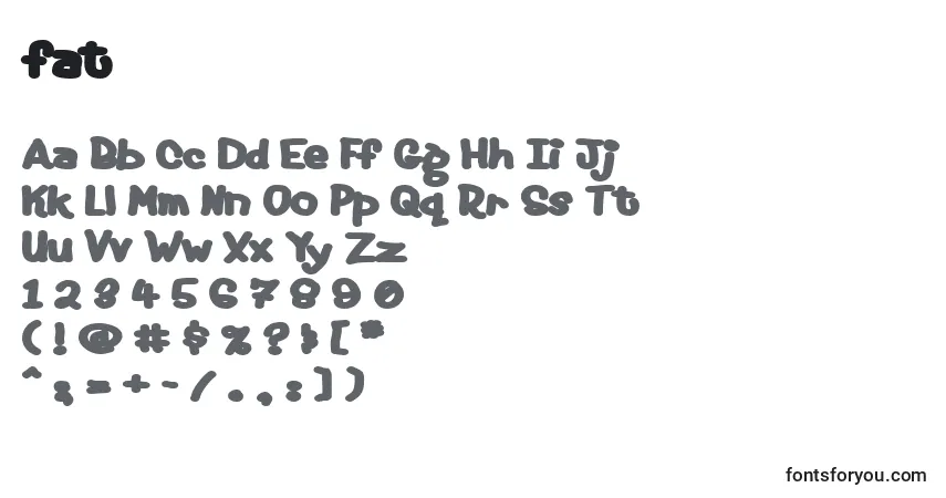 Schriftart Fat (126416) – Alphabet, Zahlen, spezielle Symbole