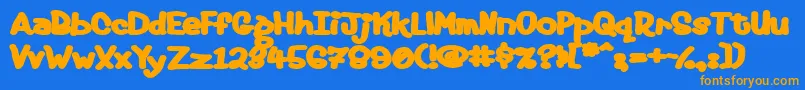 fat Font – Orange Fonts on Blue Background