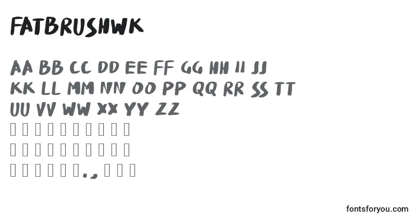 A fonte FatBrushWK – alfabeto, números, caracteres especiais