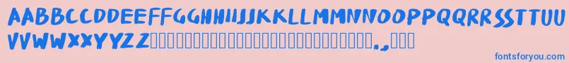 FatBrushWK Font – Blue Fonts on Pink Background