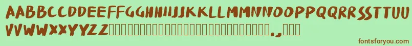 FatBrushWK Font – Brown Fonts on Green Background