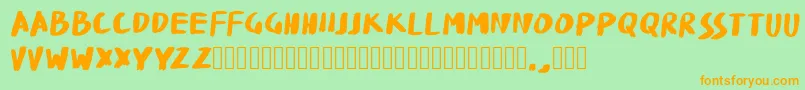 FatBrushWK Font – Orange Fonts on Green Background