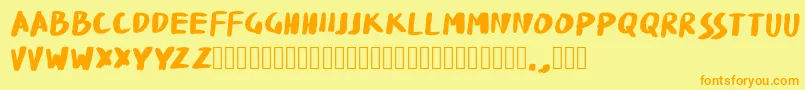 FatBrushWK Font – Orange Fonts on Yellow Background