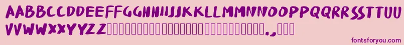 FatBrushWK Font – Purple Fonts on Pink Background