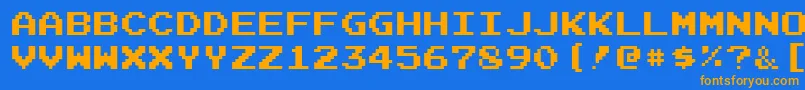 JoystixMonospace Font – Orange Fonts on Blue Background