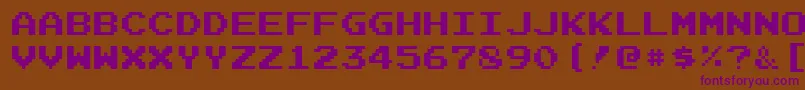 JoystixMonospace Font – Purple Fonts on Brown Background