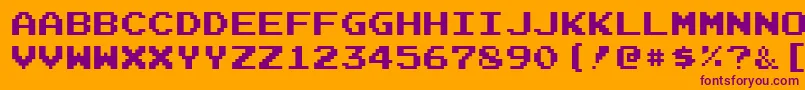 フォントJoystixMonospace – オレンジの背景に紫のフォント