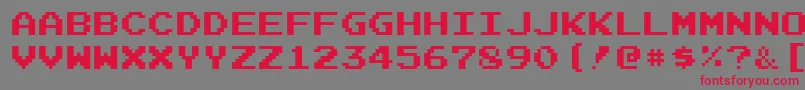 JoystixMonospace Font – Red Fonts on Gray Background