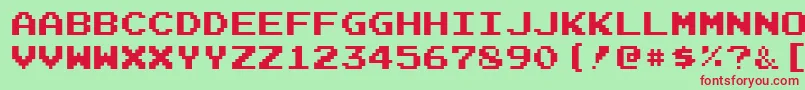 Шрифт JoystixMonospace – красные шрифты на зелёном фоне
