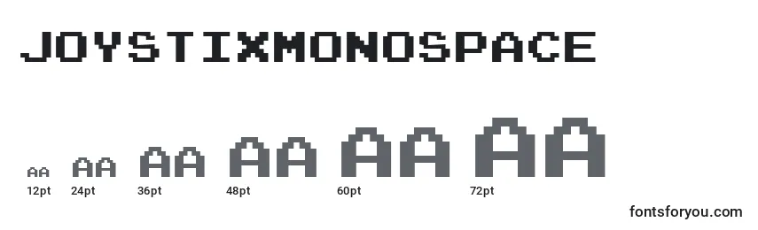 Размеры шрифта JoystixMonospace