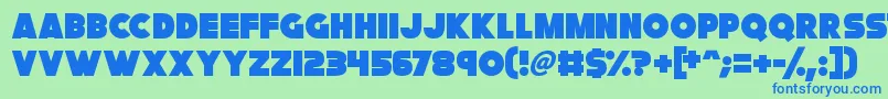 FatCat Font – Blue Fonts on Green Background