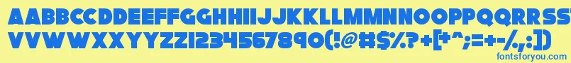 FatCat Font – Blue Fonts on Yellow Background