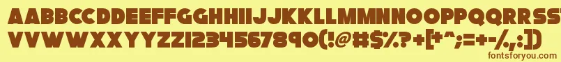 FatCat Font – Brown Fonts on Yellow Background