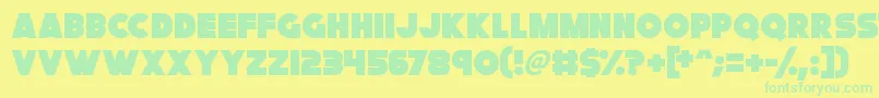 FatCat Font – Green Fonts on Yellow Background