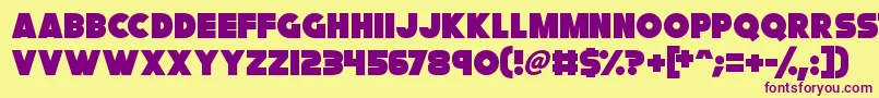 FatCat Font – Purple Fonts on Yellow Background