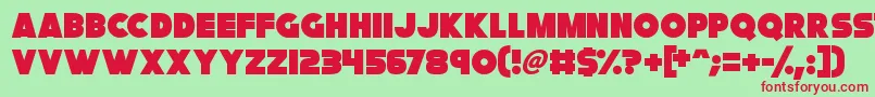 FatCat Font – Red Fonts on Green Background