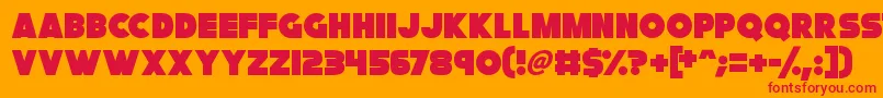 FatCat Font – Red Fonts on Orange Background