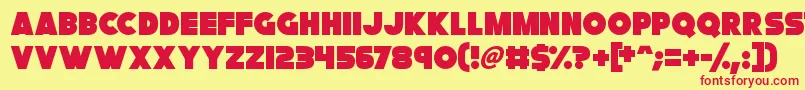 FatCat Font – Red Fonts on Yellow Background