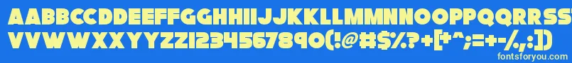 FatCat Font – Yellow Fonts on Blue Background