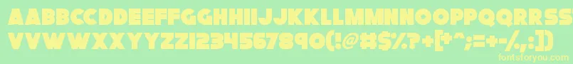 FatCat Font – Yellow Fonts on Green Background