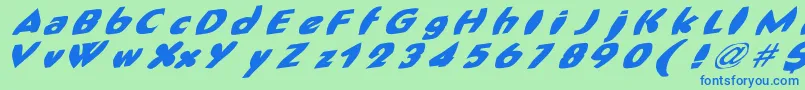 FatCat Font – Blue Fonts on Green Background