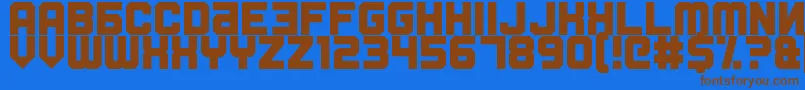 Fatherland Faker Font – Brown Fonts on Blue Background