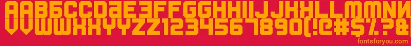 Fatherland Faker Font – Orange Fonts on Red Background