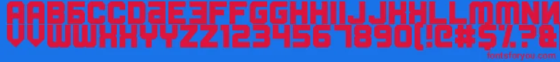 Fatherland Faker Font – Red Fonts on Blue Background