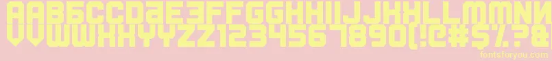 Fatherland Faker Font – Yellow Fonts on Pink Background