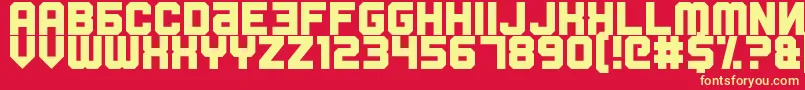 Fatherland Faker Font – Yellow Fonts on Red Background