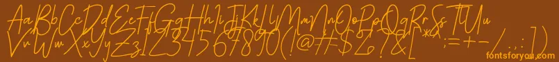Fatherland Font – Orange Fonts on Brown Background