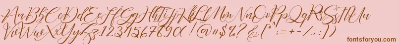 Fathir Script Personal Use Font – Brown Fonts on Pink Background