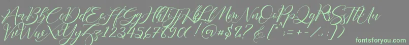 Fonte Fathir Script Personal Use – fontes verdes em um fundo cinza