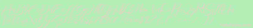 Fathir Script Personal Use Font – Pink Fonts on Green Background