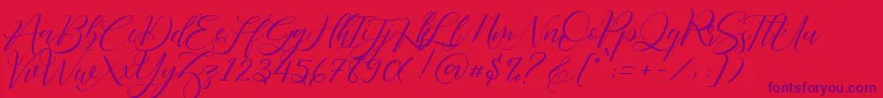 Fathir Script Personal Use Font – Purple Fonts on Red Background