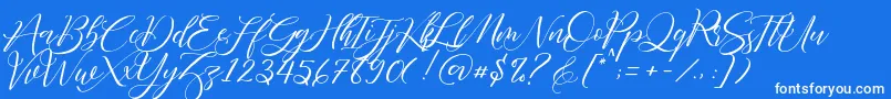 Fathir Script Personal Use Font – White Fonts on Blue Background