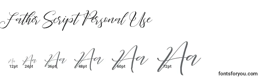 Fathir Script Personal Use Font Sizes