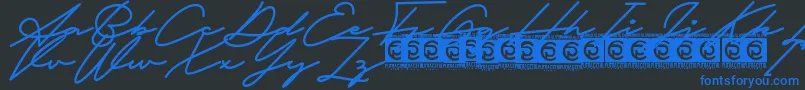 Fathur Free Font – Blue Fonts on Black Background